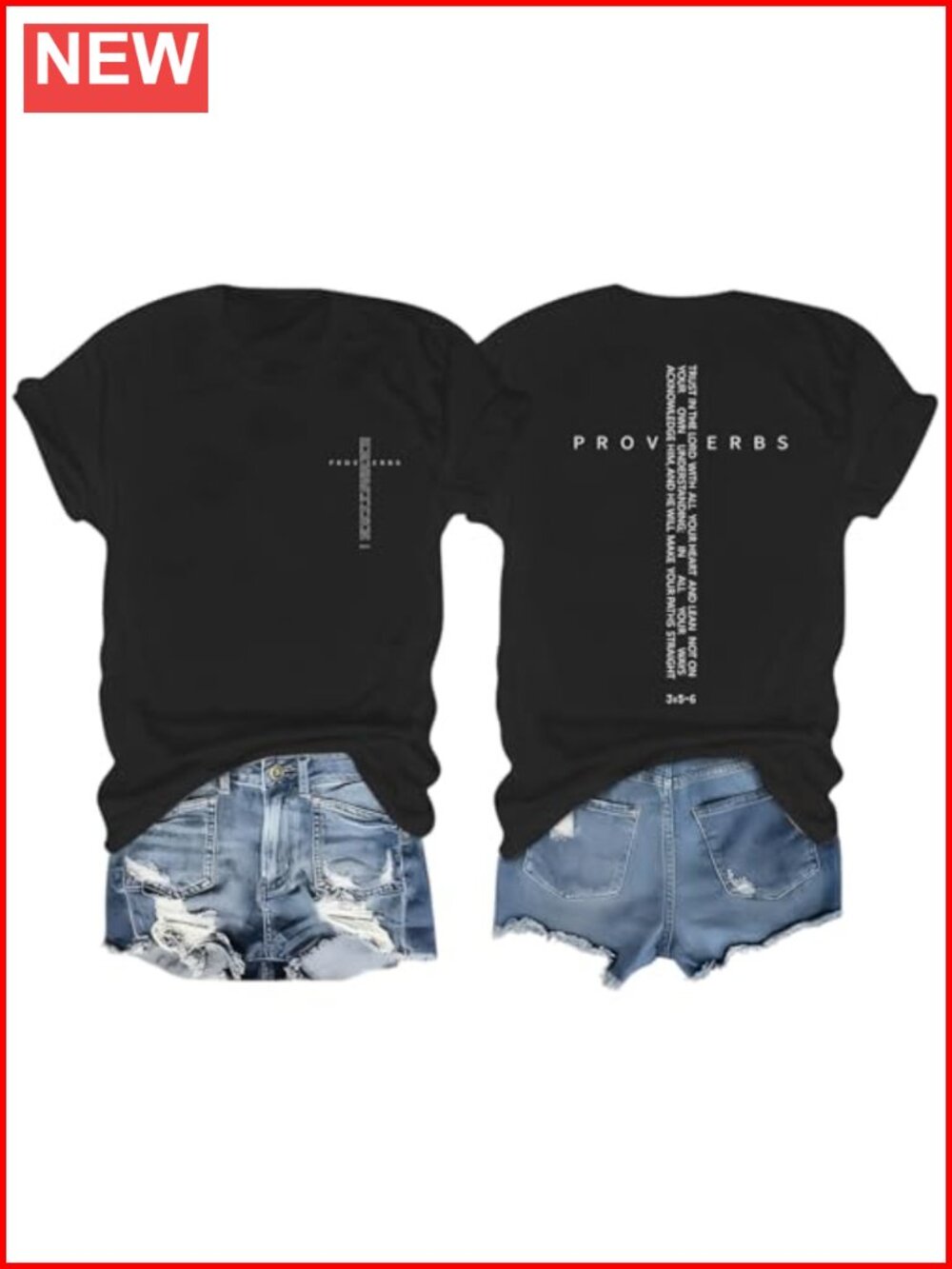 Christian T-Shirt Religious Jesus Faith Bible Verse Graphic Tee